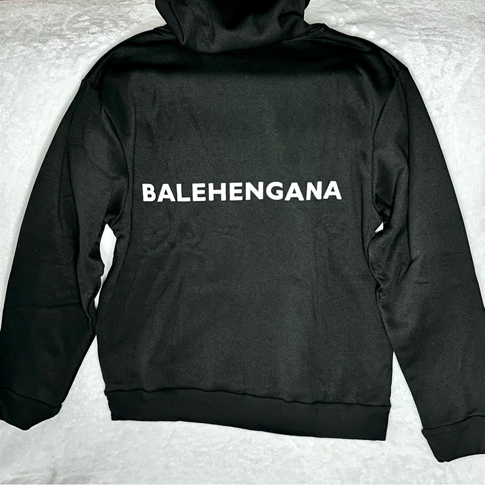 Unisex Black Hoodie with White Text ‘BALEHENGANA’ - Size Small
